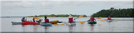 Seven kayaks near Mullet Head Island
